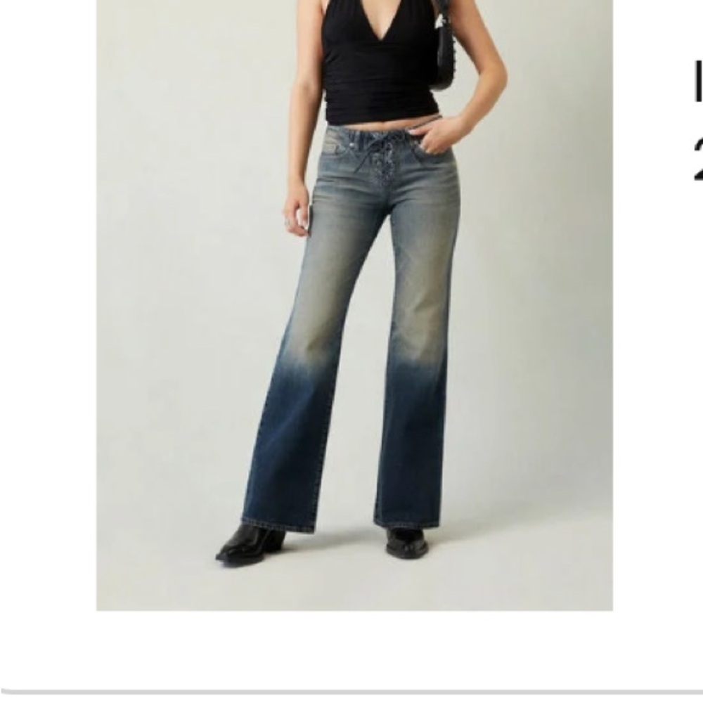 Jade Low Rise Bootcut Jeans in Dark Blue